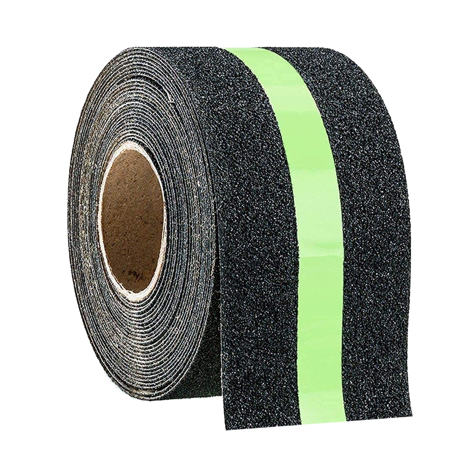 TRENDIKRAFT 50mm x 5 meter Black & Glowing Green Night Glowing Anti Skid Anti Slip Grip Tape for Stairs Adhesive Tape for Slippery Floors Staircase Ramps Indoor Outdoor Use Keeps You Safe