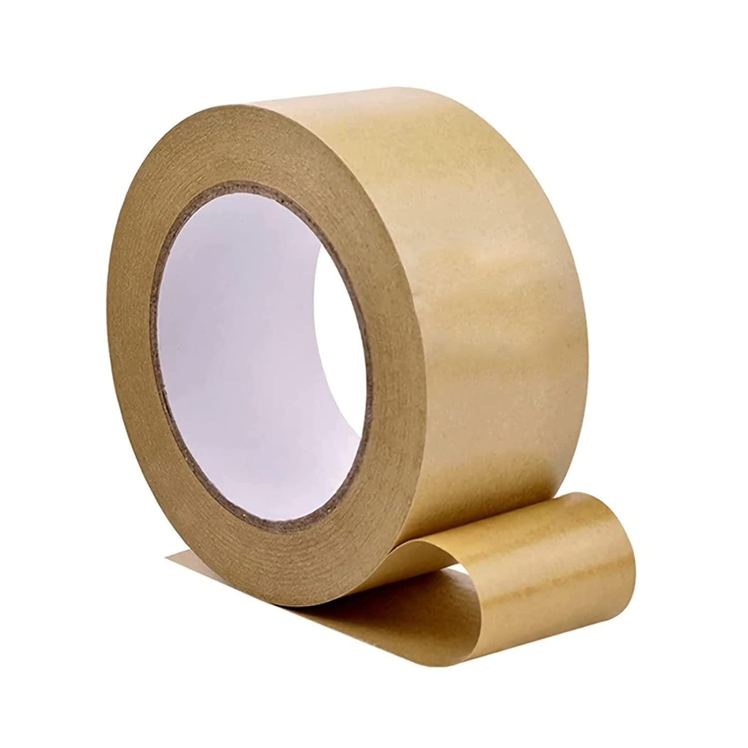 TRENDIKRAFT 2 inch x 50 meter Pack of 1 Brown Kraft Paper Tape for Packing Materials Easy-to-Tear Writable Non-Coated Surface for Sealing and Packaging Use Eco-Friendly and Recyclable