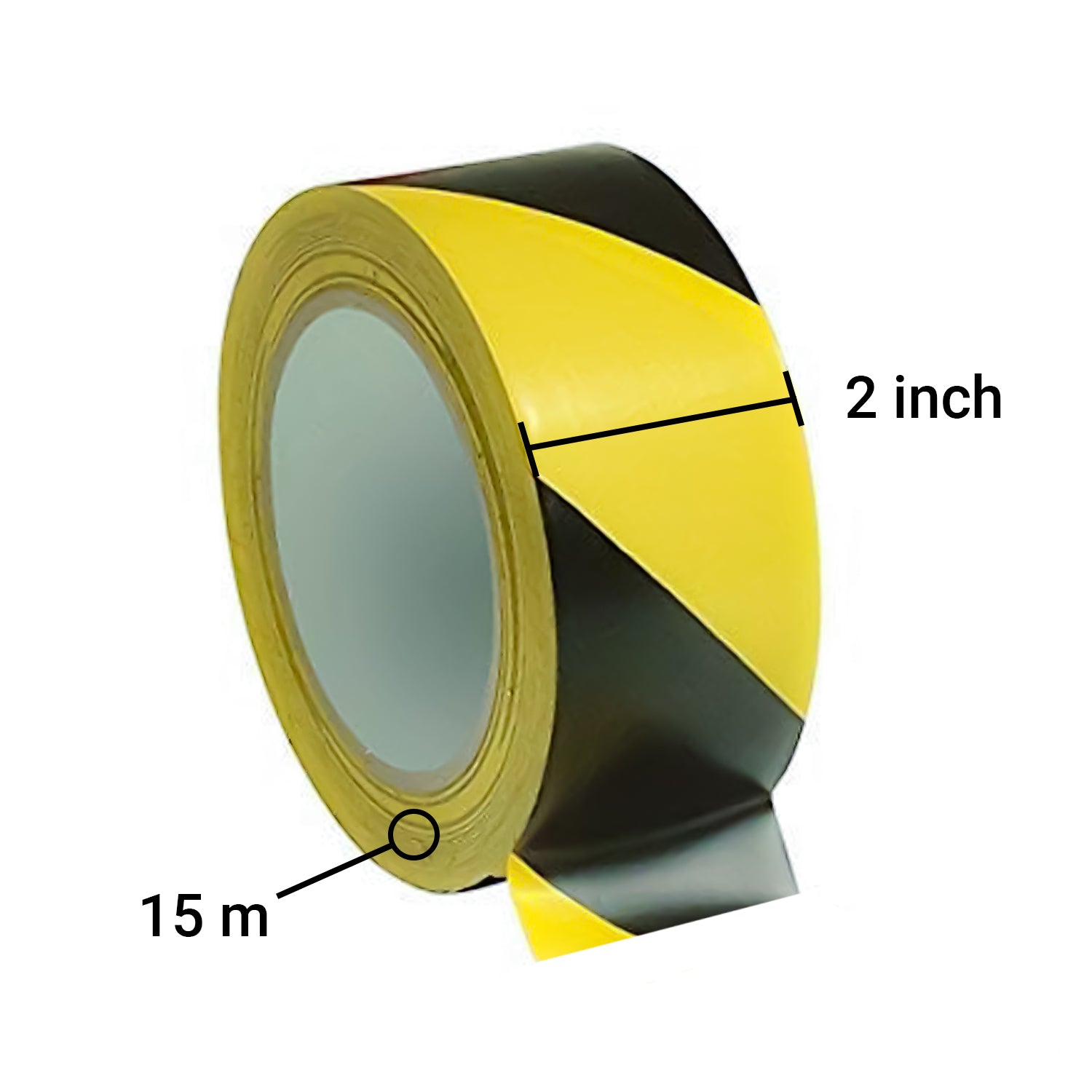 TRENDIKRAFT 2 inch X 15 meter Pack of 1 Floor Marking Self Adhesive Safety Caution Tape High-Visibility Tape Bright Color PVC Vinyl Tape in Yellow Black Zebra Design