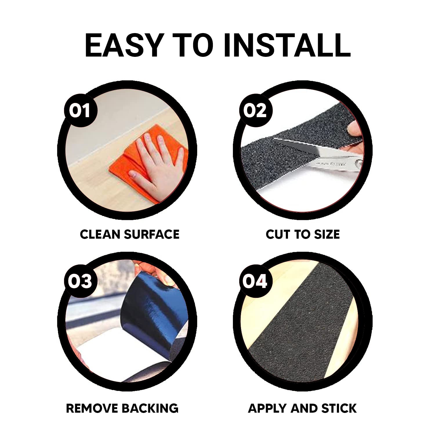 TRENDIKRAFT 50mm x 5 meter Black Anti Skid Anti Slip Grip Tape for Stairs Adhesive Tape for Slippery Floors Staircase Ramps Indoor Outdoor Use