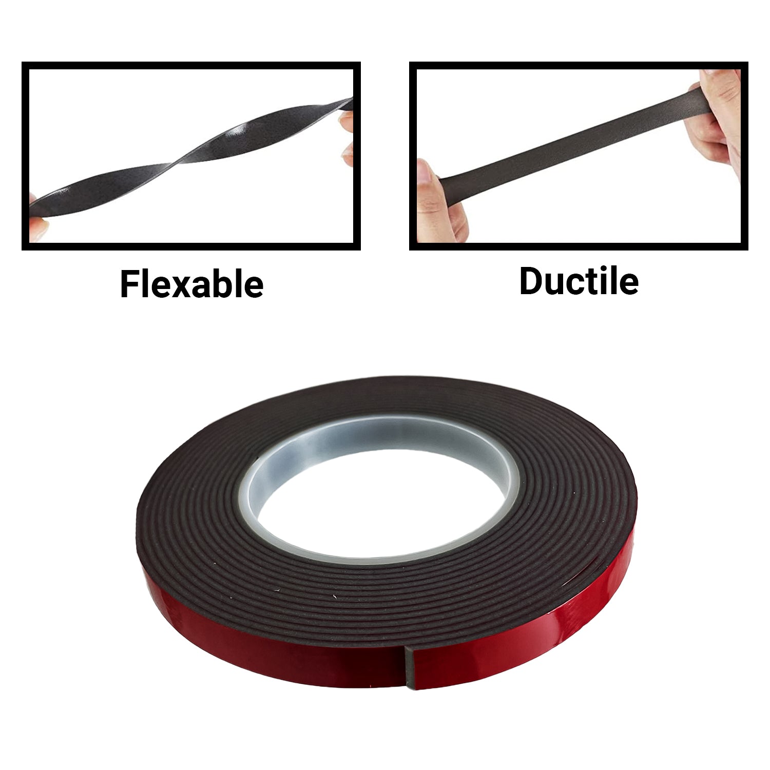 TRENDIKRAFT 5 Meter Double Sided Heavy Duty Bonding Acrylic Foam Attachment Tape for Strong Bonding Interior and Exterior Use in Automotive Superior Adhesive 3M + 2M, 12MM X 2MM X 5M