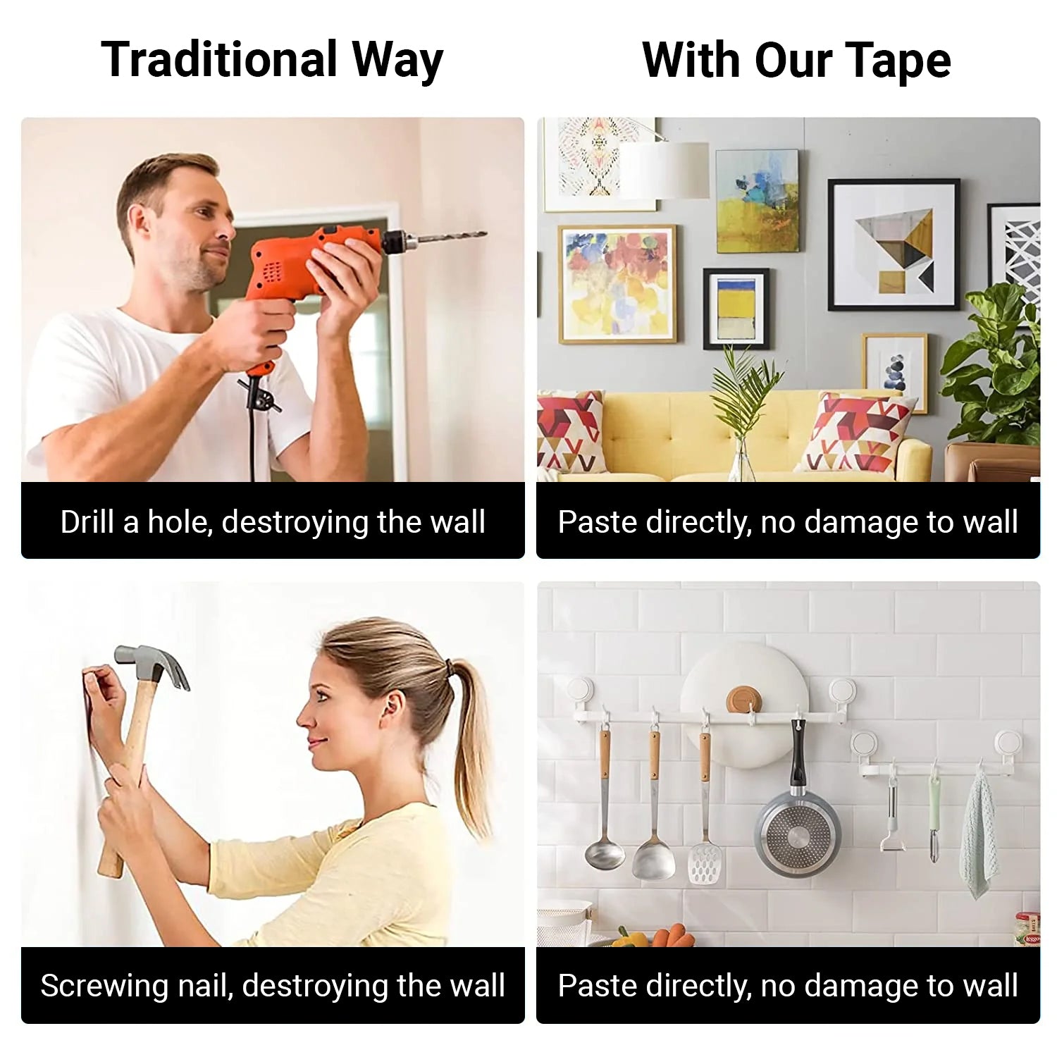 TRENDIKRAFT 1 inch x 3 meter Pack of 1 Double Sided Tape Traceless Self Adhesive Universal Transparent Strong Grip For Home Wall Balloon Tape Removable Reusable