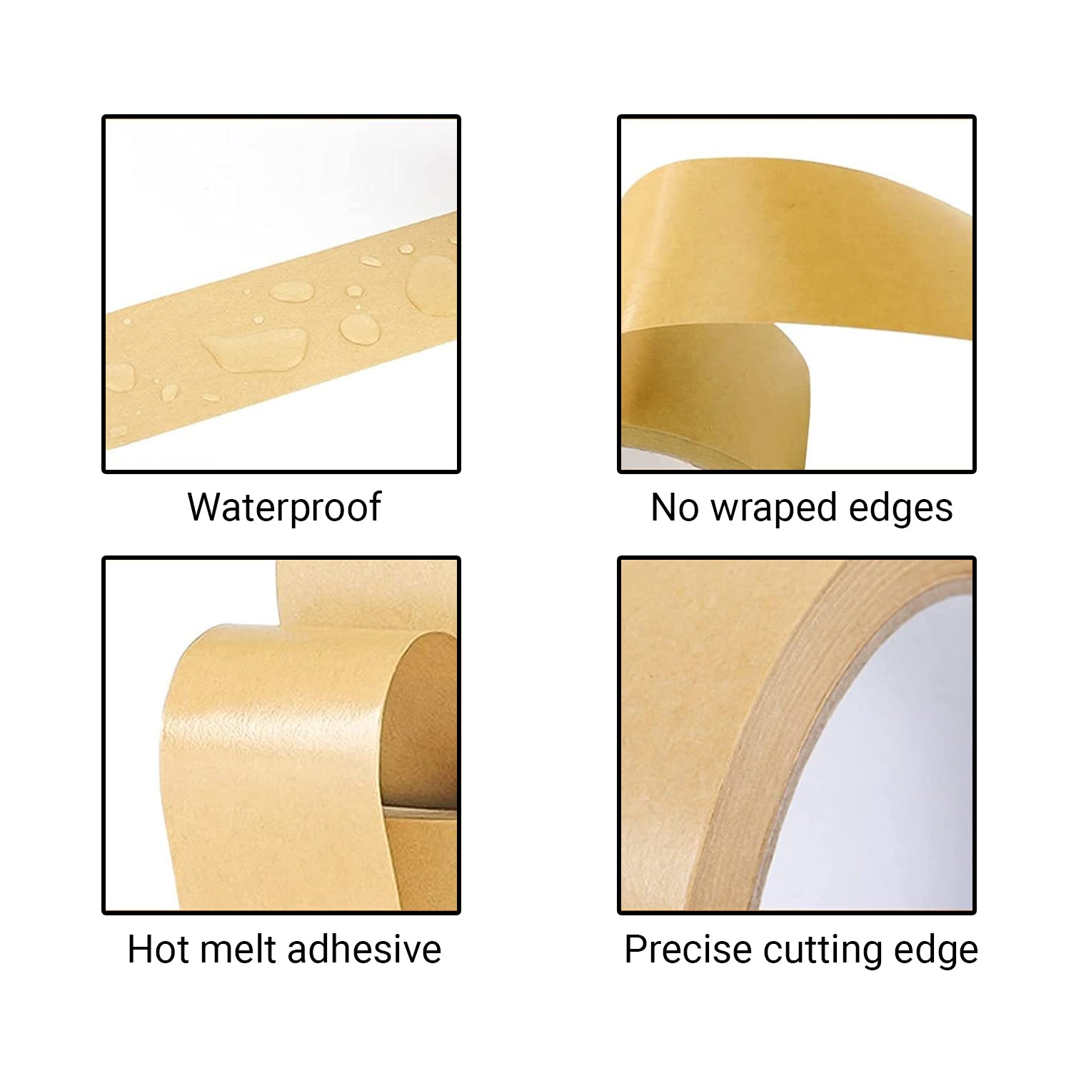 TRENDIKRAFT 2 inch x 50 meter Pack of 1 Brown Kraft Paper Tape for Packing Materials Easy-to-Tear Writable Non-Coated Surface for Sealing and Packaging Use Eco-Friendly and Recyclable