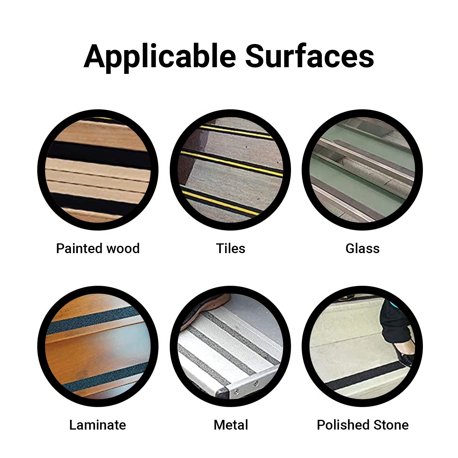 TRENDIKRAFT 50mm x 5 meter Black & Glowing Green Night Glowing Anti Skid Anti Slip Grip Tape for Stairs Adhesive Tape for Slippery Floors Staircase Ramps Indoor Outdoor Use Keeps You Safe