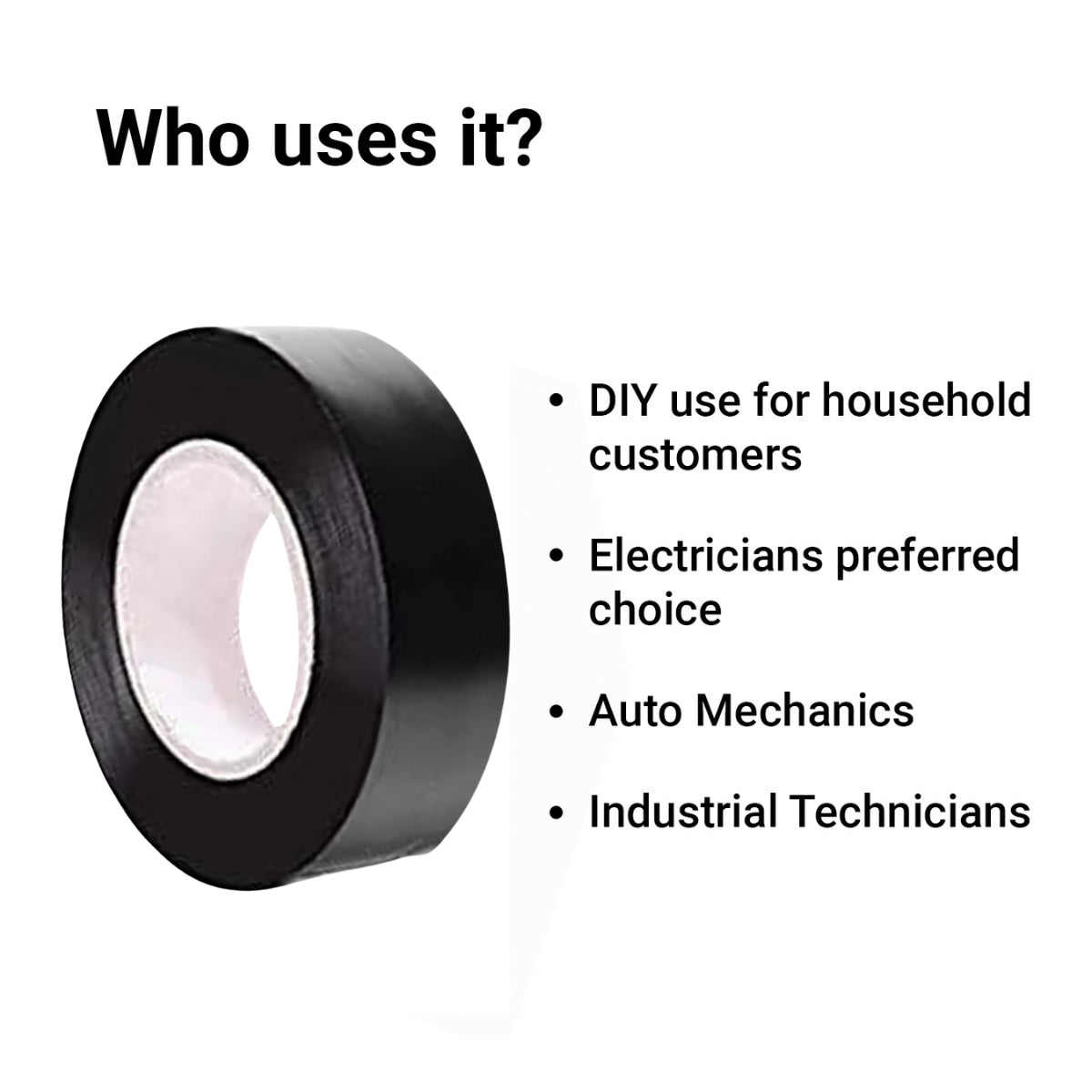 TRENDIKRAFT 17 mm X 6 meter Pack of 1 Black PVC Self Adhesive Vinyl Insulation Electrical Insulating Tape For Electric Wire