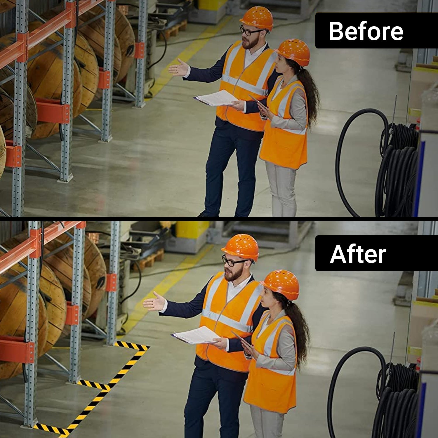 TRENDIKRAFT 2 inch X 15 meter Pack of 1 Floor Marking Self Adhesive Safety Caution Tape High-Visibility Tape Bright Color PVC Vinyl Tape in Yellow Black Zebra Design