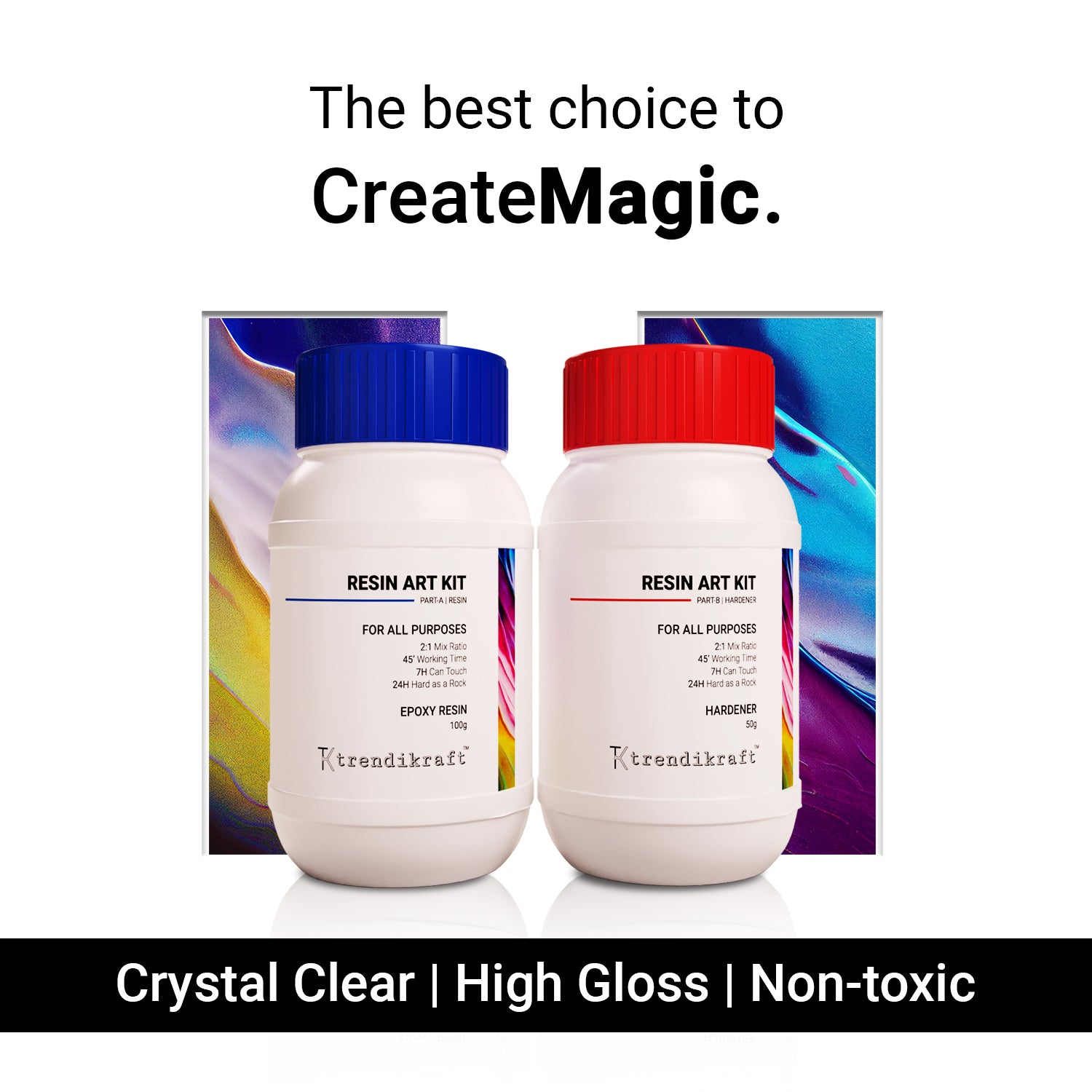TRENDIKRAFT Twin Coaster Resin Art Kit