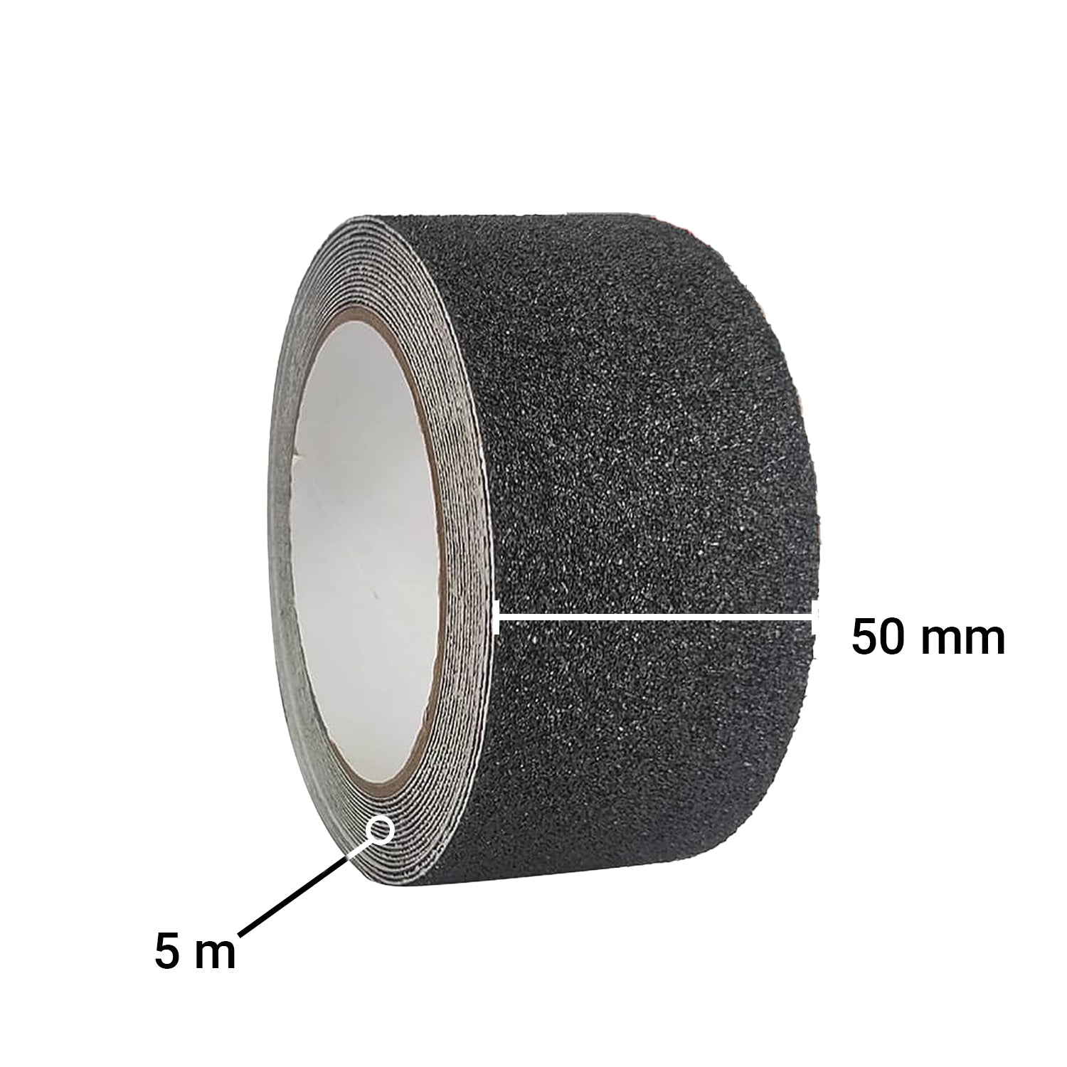 TRENDIKRAFT 50mm x 5 meter Black Anti Skid Anti Slip Grip Tape for Stairs Adhesive Tape for Slippery Floors Staircase Ramps Indoor Outdoor Use