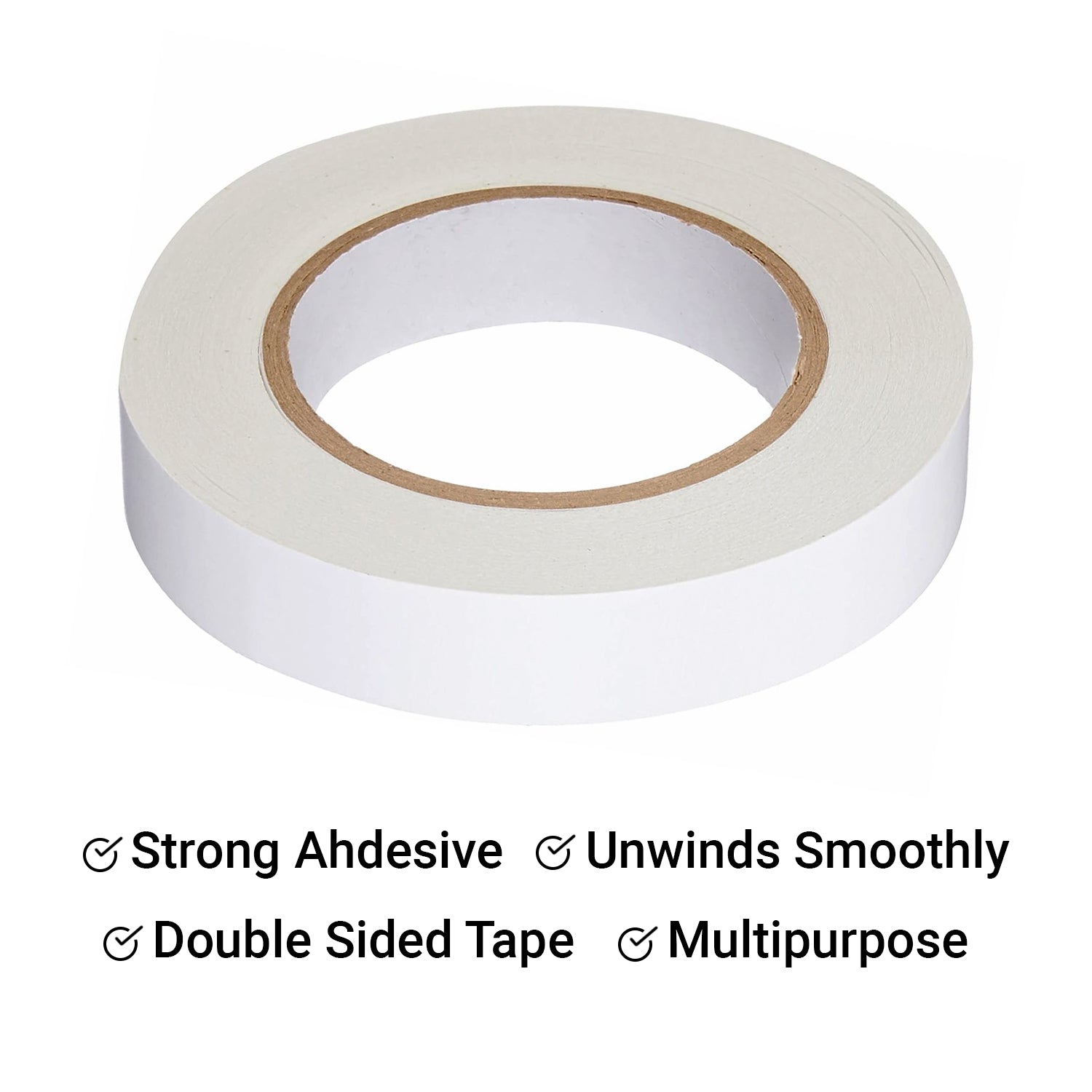 TRENDIKRAFT 1 inch or 24mm x 50 meter Pack of 1 Thin Double Sided Tissue Tape for Clothes & DIY Crafts Two Way Strong Adhesive Transperant Wall Safe Tape for Home Improvement