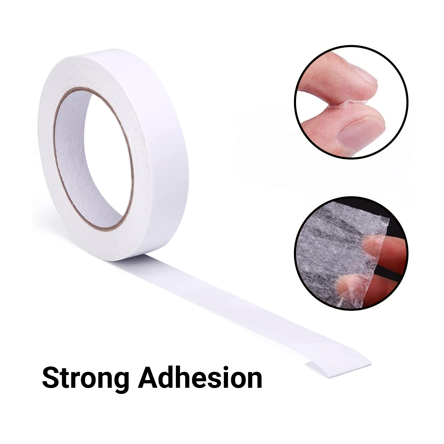 TRENDIKRAFT 1 inch or 24mm x 50 meter Pack of 1 Thin Double Sided Tissue Tape for Clothes & DIY Crafts Two Way Strong Adhesive Transperant Wall Safe Tape for Home Improvement