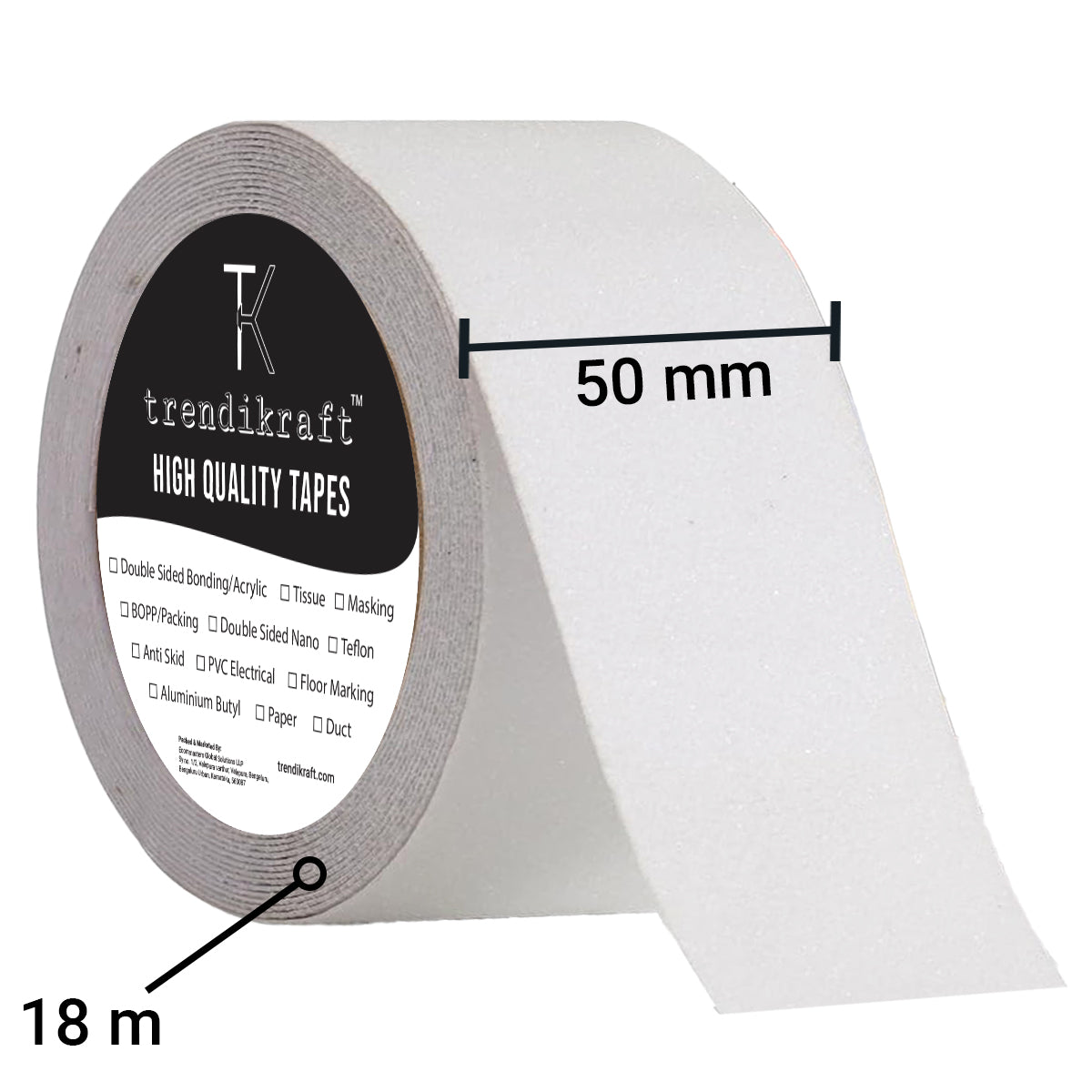 TRENDIKRAFT 50mm x 18 meter Transperant Anti Skid Anti Slip Grip Tape for Stairs Adhesive Caution Tape for Slippery Floors Staircase Ramps Indoor Outdoor Use Keeps You Safe