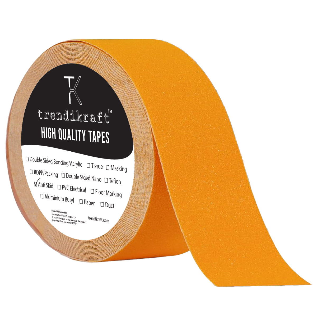TRENDIKRAFT 50mm x 18 meter Yellow Anti Skid Anti Slip Grip Tape for Stairs Adhesive Tape for Slippery Floors Staircase Ramps Indoor Outdoor Use Keeps You Safe