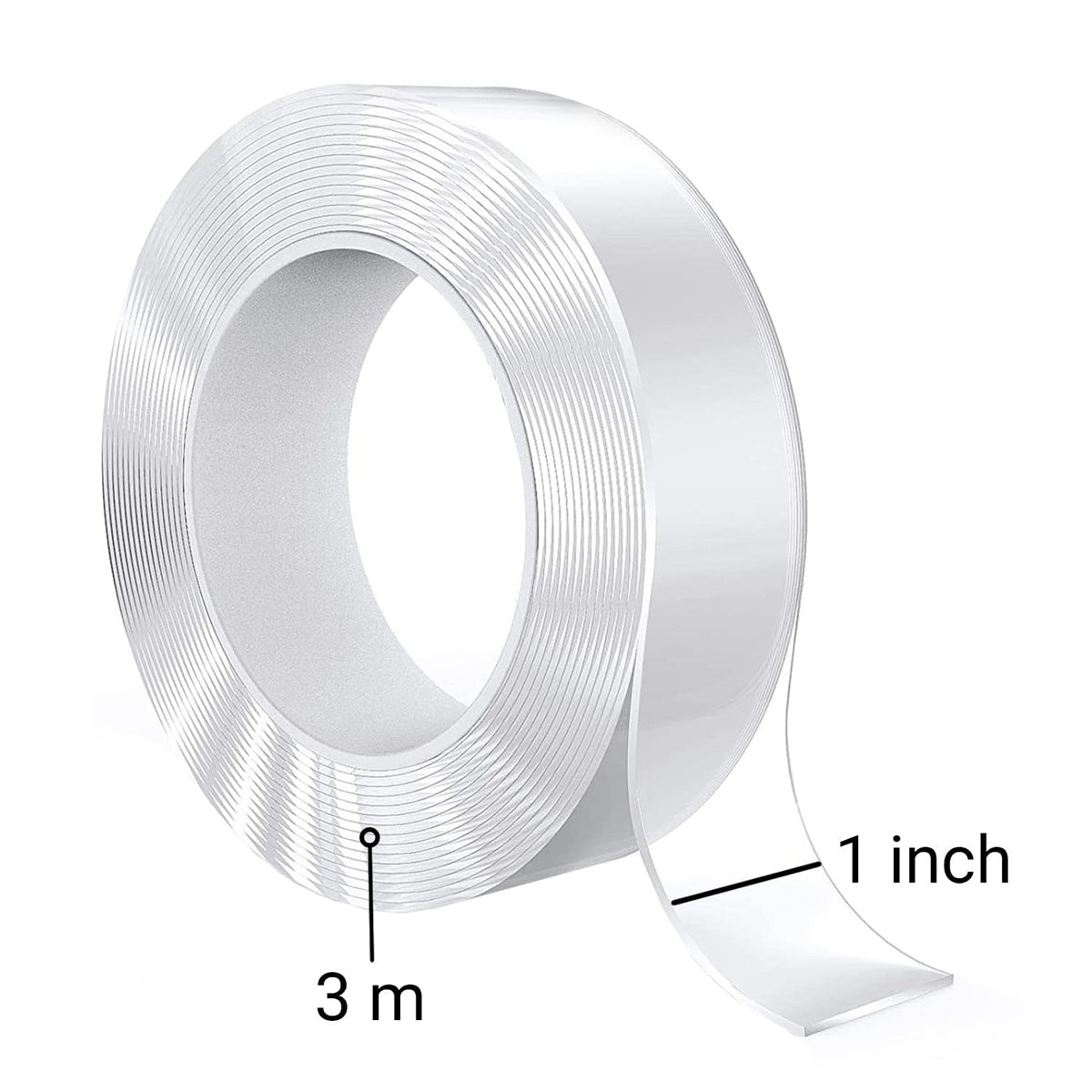 TRENDIKRAFT Pack of 3 Two Way Double Sided Tape Combo of Heavy Duty Acrylic Foam Tape For Car (5mtr), Transparent Nano Tape (3mtr) and Both Side Adhesive White Foam Tape (5mtr) For Wall Craft