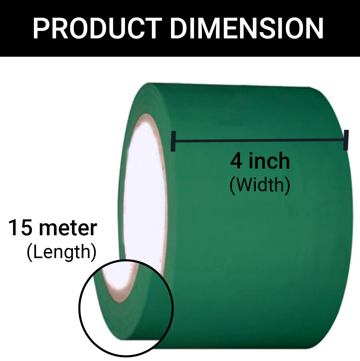 TRENDIKRAFT 4 Inch x 15 mtr Vastu Green Color Tape For Toilet, Kitchen and Home Entrance, Vastu Tape Remedy (Green, 4 Inch, 15 metres)