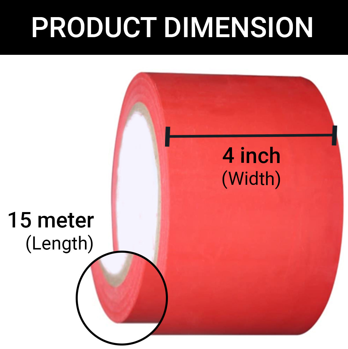 TRENDIKRAFT 4 Inch x 15 mtr Vastu Red Color Tape For Toilet, Kitchen and Home Entrance, Vastu Tape Remedy (Red, 4 Inch, 15 metres)
