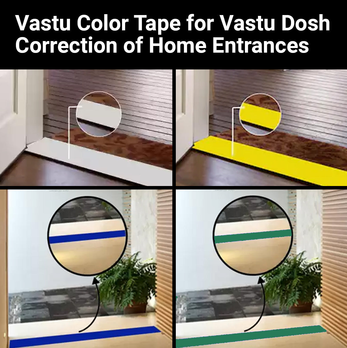 TRENDIKRAFT 4 Inch x 15 mtr Vastu Red Color Tape For Toilet, Kitchen and Home Entrance, Vastu Tape Remedy (Red, 4 Inch, 15 metres)