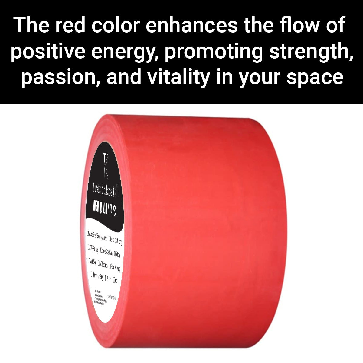 TRENDIKRAFT 4 Inch x 15 mtr Vastu Red Color Tape For Toilet, Kitchen and Home Entrance, Vastu Tape Remedy (Red, 4 Inch, 15 metres)