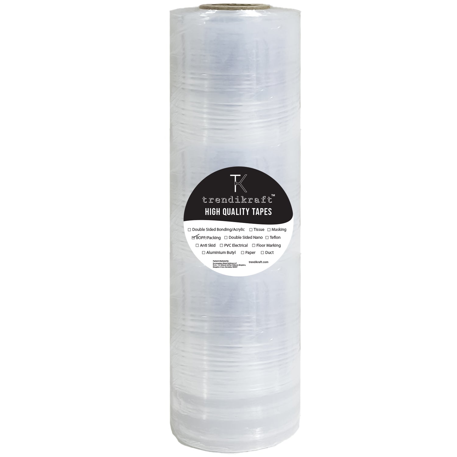 TRENDIKRAFT 12 Inch (30 Cm) X 200 Meters Large Oxo-Biodegradable Transparent Stretchable Film Wrap Roll For Packing And Multipurpose Use (Pack of 1)