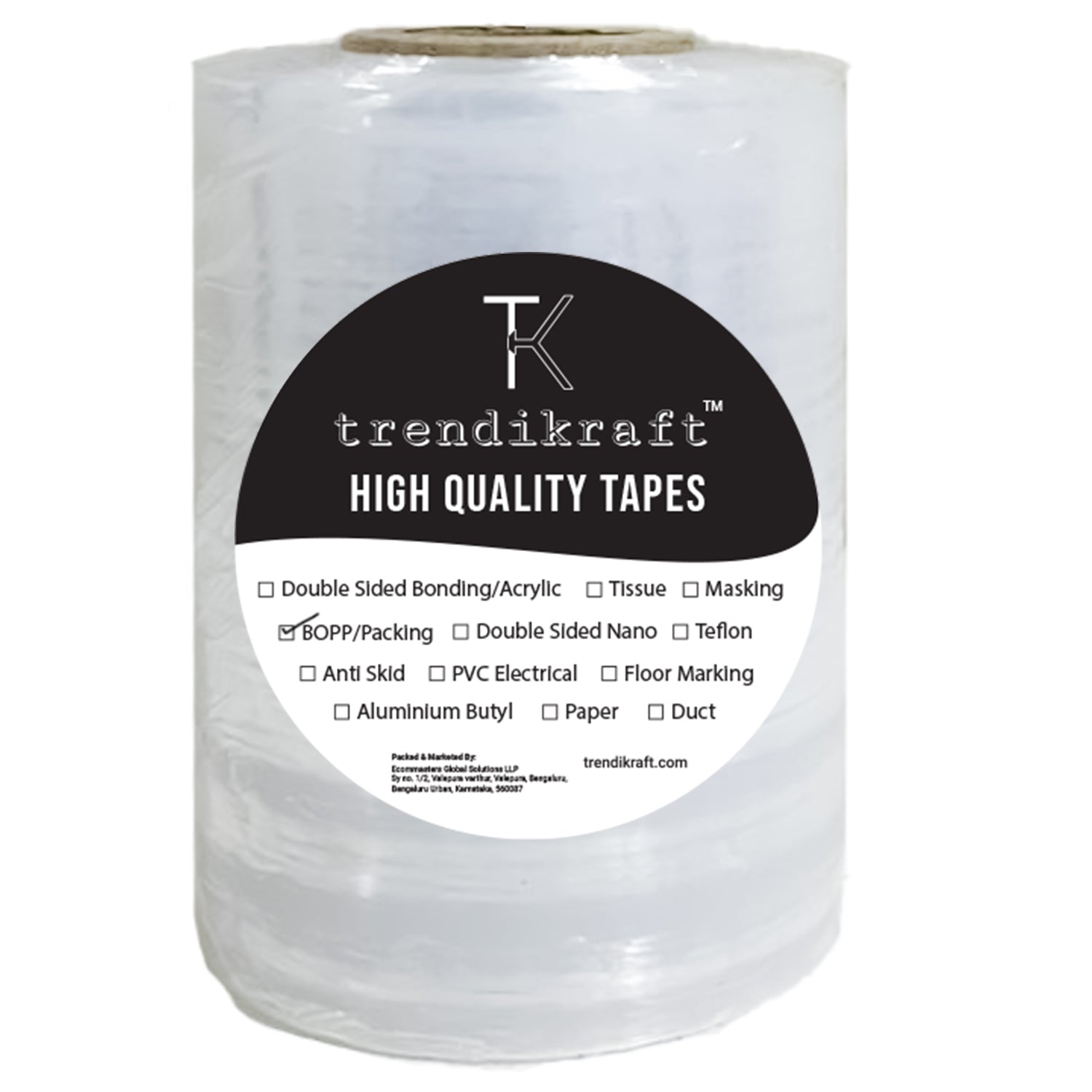 TRENDIKRAFT 4 inch X 200 metres Transparent Stretch Wrap Film Wrapper Roll for Shrink Packing & Wrapping Luggage (Pack of 1)