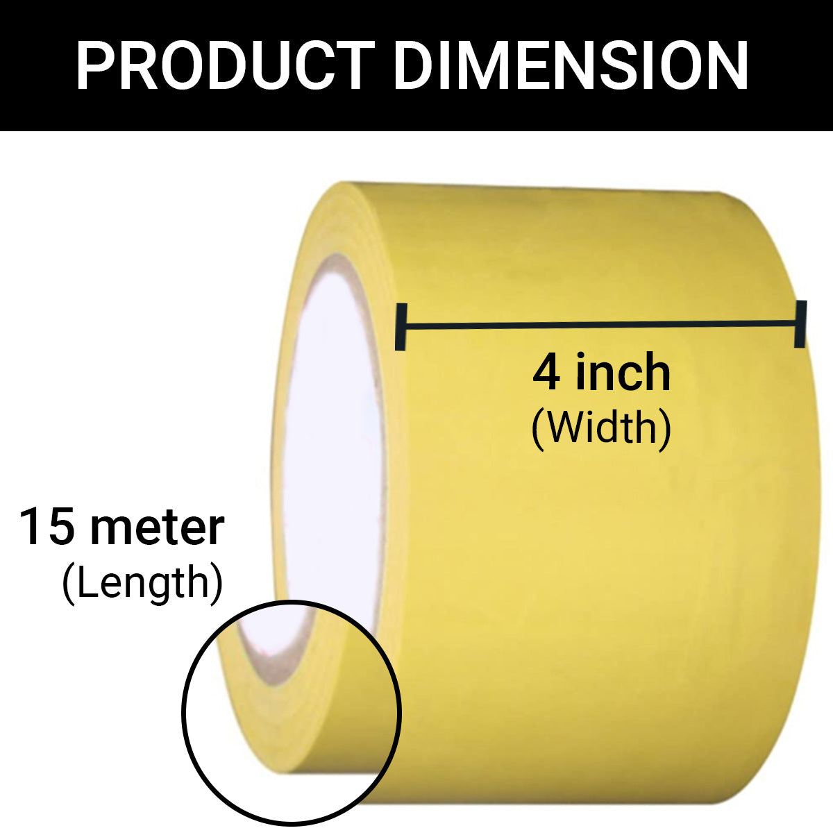 TRENDIKRAFT 4 Inch x 15 mtr Vastu Yellow Color Tape For Toilet, Kitchen and Home Entrance, Vastu Tape Remedy (Yellow, 4 Inch, 15 metres)