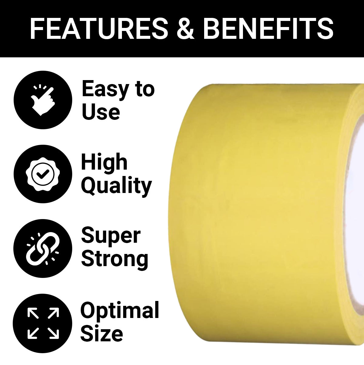 TRENDIKRAFT 4 Inch x 15 mtr Vastu Yellow Color Tape For Toilet, Kitchen and Home Entrance, Vastu Tape Remedy (Yellow, 4 Inch, 15 metres)